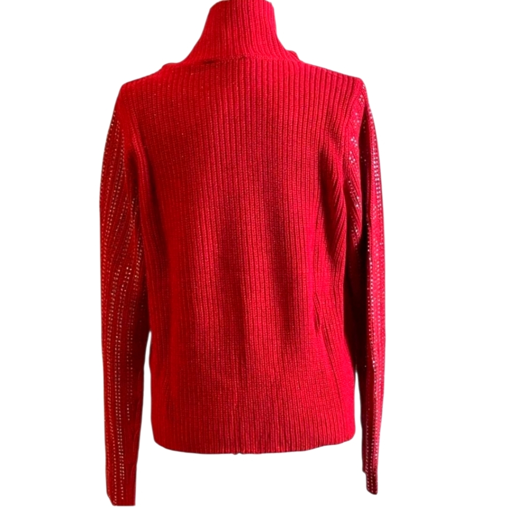 INC International Concepts Red and Rinestone Turtleneck Sweater - Picture 3 of 6